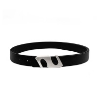 PU Leather Belt with S Shaped Metal Buckle
