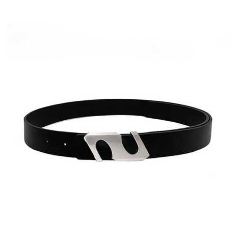 PU Leather Belt with S Shaped Metal Buckle