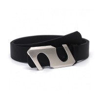 PU Leather Belt with S Shaped Metal Buckle