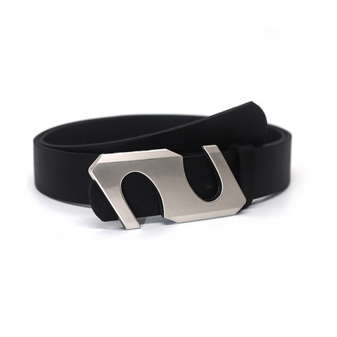 PU Leather Belt with S Shaped Metal Buckle