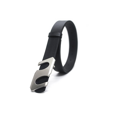 PU Leather Belt with S Shaped Metal Buckle