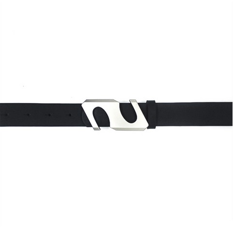PU Leather Belt with S Shaped Metal Buckle