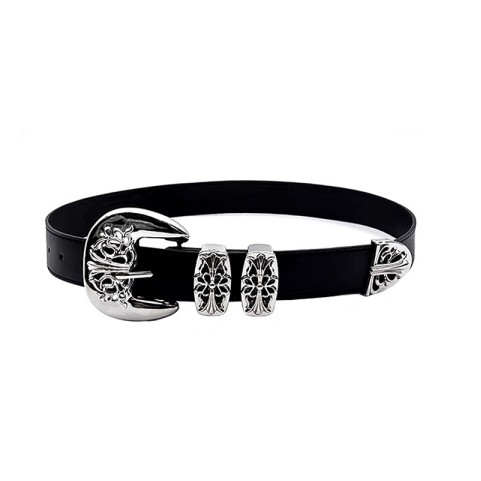 Silver Hollow Carved Belt