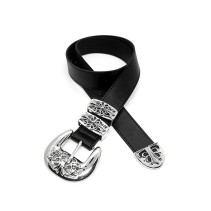 Silver Hollow Carved Belt