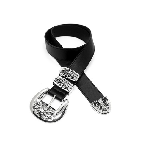 Silver Hollow Carved Belt