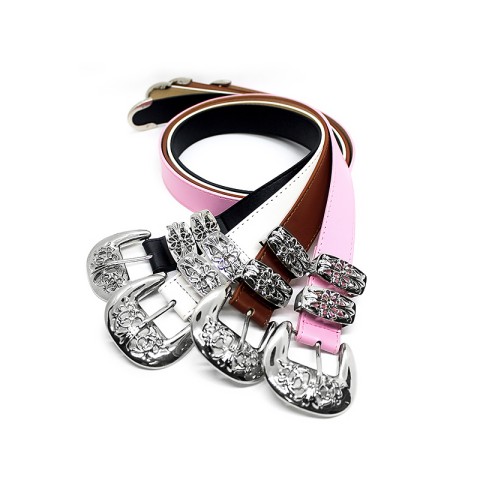 Silver Hollow Carved Belt