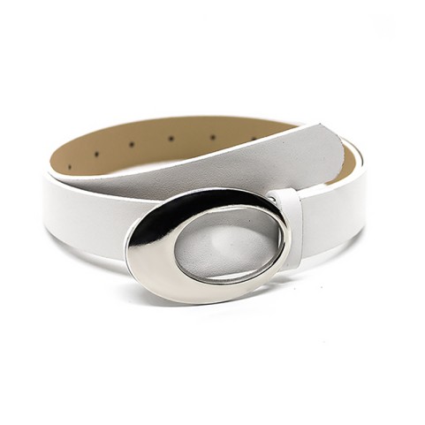 High Quality PU Leather Belt with a Round Buckle