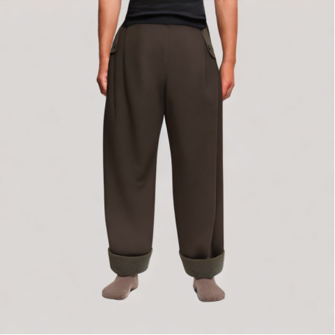 Houndstooth Double Waisted Casual Trousers