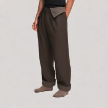 Houndstooth Double Waisted Casual Trousers