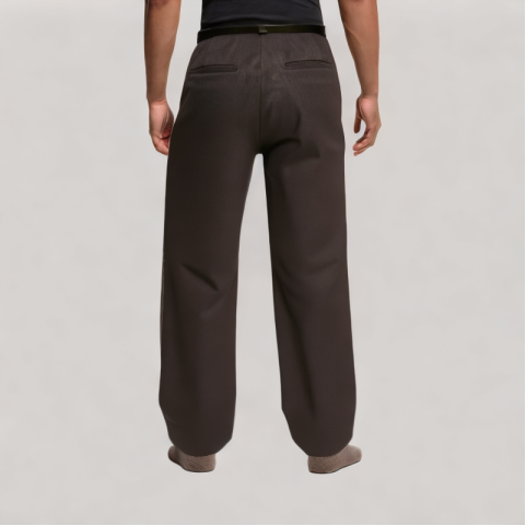 Houndstooth Double Waisted Casual Trousers