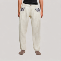 Floral Pocket Straight Leg Casual Pants