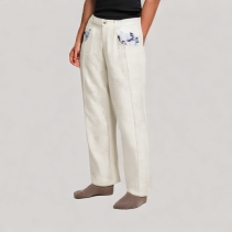 Floral Pocket Straight Leg Casual Pants