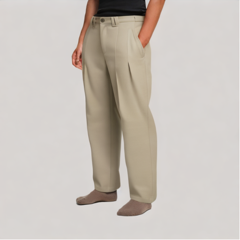 Pleated Wide Leg Casual Pants