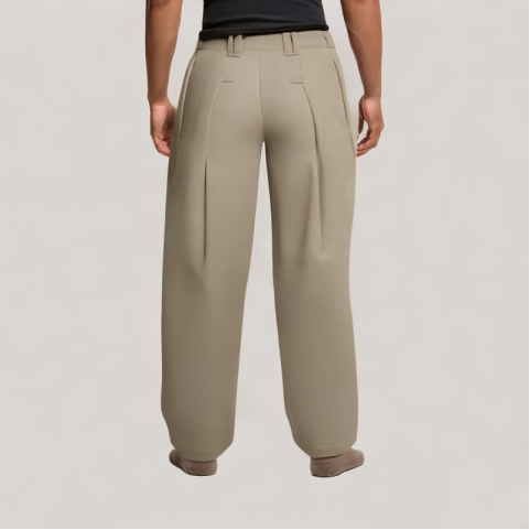 Pleated Wide Leg Casual Pants