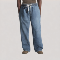 Versatile Elastic Rise Straight Leg Jeans