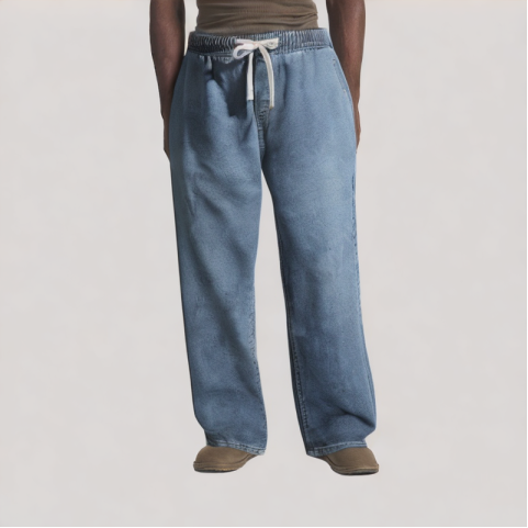 Versatile Elastic Rise Straight Leg Jeans