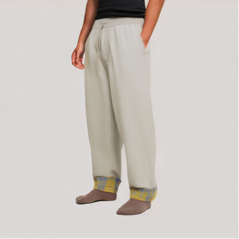 Plaid Rolled Hem Casual Pants