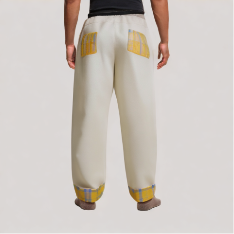 Plaid Rolled Hem Casual Pants