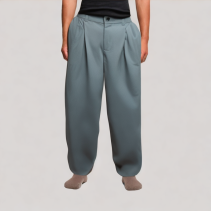 Vintage Pleated Solid Color Casual Pants