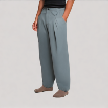Vintage Pleated Solid Color Casual Pants