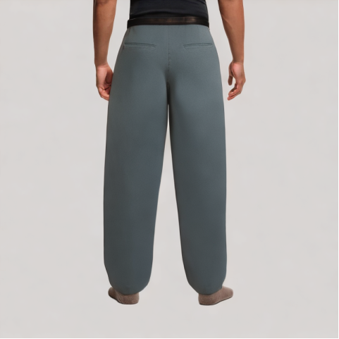 Vintage Pleated Solid Color Casual Pants