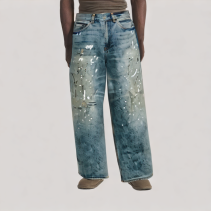 Ink Splattered Distressed Jeans