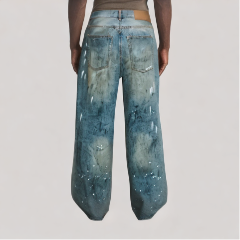 Ink Splattered Distressed Jeans