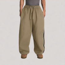 Contrast Stripe Wide Leg Pants