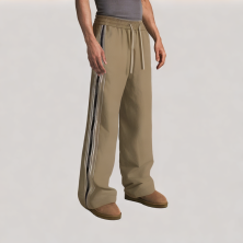 Contrast Stripe Wide Leg Pants