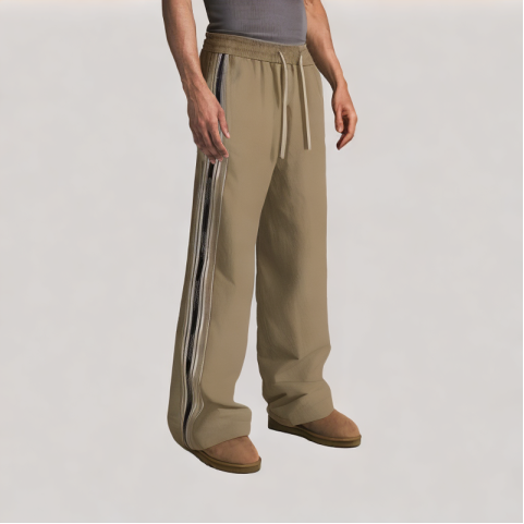 Contrast Stripe Wide Leg Pants