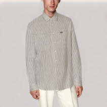 Khaki Striped Men's Shirt