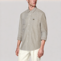 Khaki Striped Men's Shirt