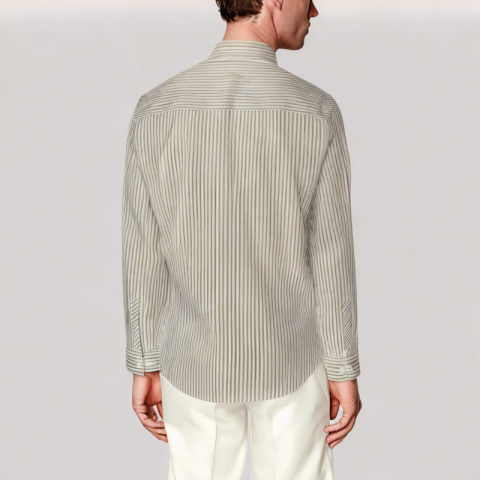 Khaki Striped Men's Shirt