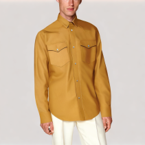 Yellow Leather Long Sleeved Shirt