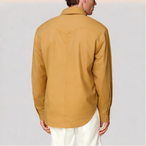 Yellow Leather Long Sleeved Shirt