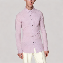 Polka Dot Slim Fit Long Sleeve Shirt