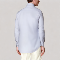 Men's Contrast Polka Dot Long Sleeved Shirt