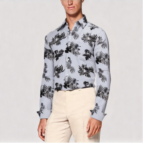 Men's Wrinkle Resistant Floral Shirt