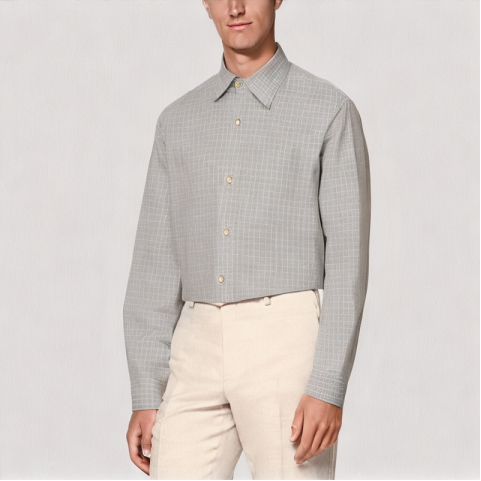 Gray Plaid Long Sleeved Shirt Gray Plaid Long Sleeved Shirt