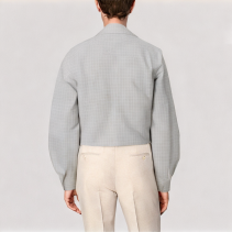 Gray Plaid Long Sleeved Shirt