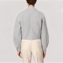 Gray Plaid Long Sleeved Shirt