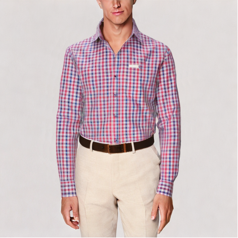 Classic Slim Fit Plaid Long Sleeve Shirt