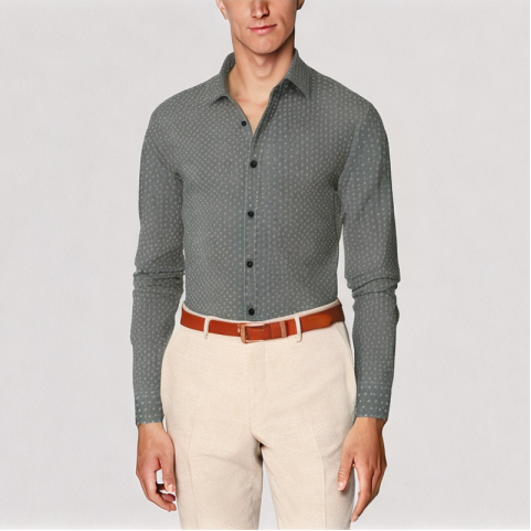 Men's Polka Dot Print Shirt