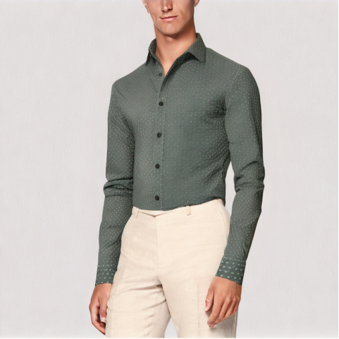 Men's Polka Dot Print Shirt