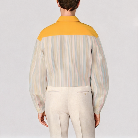 Animal Embroidered Striped Shirt Animal Embroidered Striped Shirt