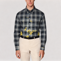 Dark Plaid Long Sleeved Shirt
