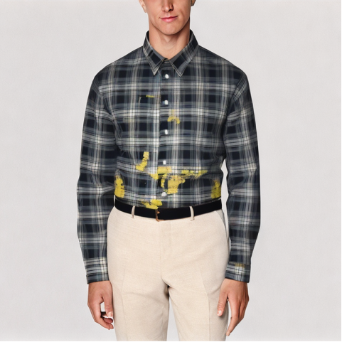 Dark Plaid Long Sleeved Shirt