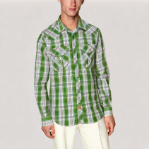 Green Plaid Casual Shirt