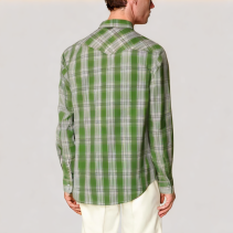 Green Plaid Casual Shirt
