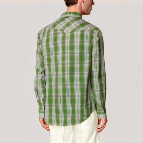 Green Plaid Casual Shirt Green Plaid Casual Shirt